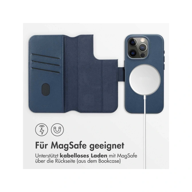 Accezz Leather Bookcase 2-in-1 met MagSafe Apple iPhone 15 Pro - Nightfall Blue