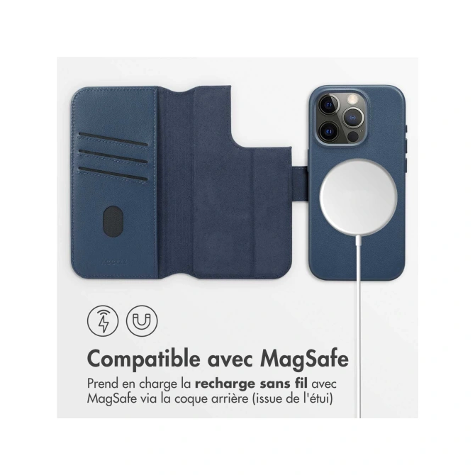 Accezz Leather Bookcase 2-in-1 met MagSafe Apple iPhone 15 Pro - Nightfall Blue