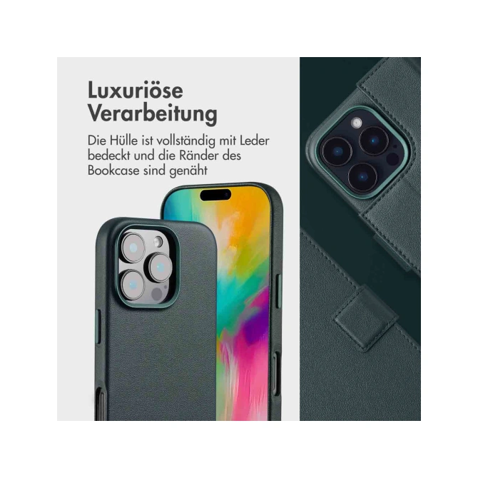 Accezz Leather Bookcase 2-in-1 met MagSafe Apple iPhone 16 Pro - Cedar Green