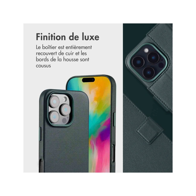 Accezz Leather Bookcase 2-in-1 met MagSafe Apple iPhone 16 Pro - Cedar Green