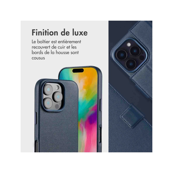 Accezz Leather Bookcase 2-in-1 met MagSafe Apple iPhone 16 Pro Max - Nightfall Blue