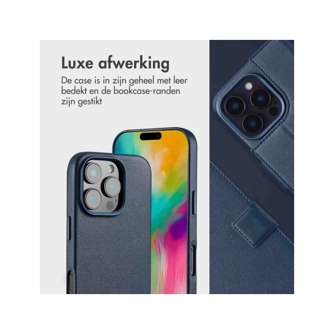 Accezz Leather Bookcase 2-in-1 met MagSafe Apple iPhone 16 Pro - Nightfall Blue