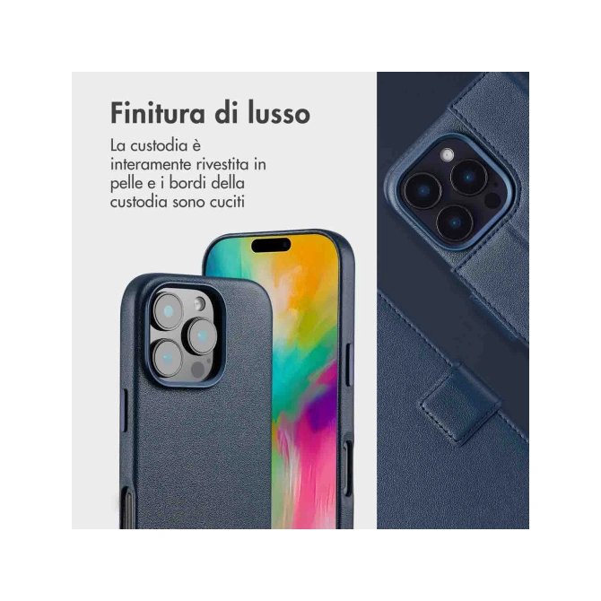 Accezz Leather Bookcase 2-in-1 met MagSafe Apple iPhone 16 Pro - Nightfall Blue