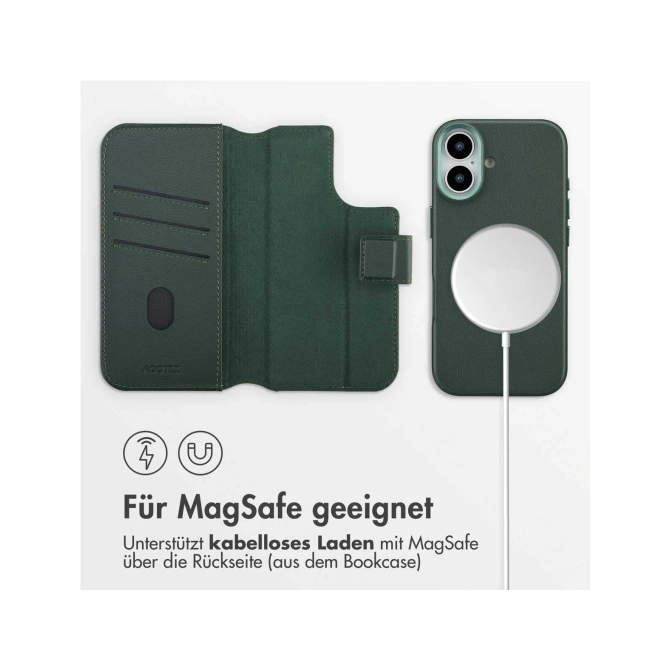 Accezz Leather Bookcase 2-in-1 met MagSafe Apple iPhone 17 - Cedar Green