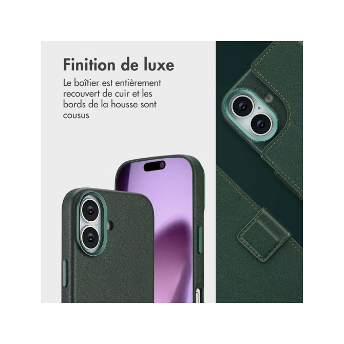 Accezz Leather Bookcase 2-in-1 met MagSafe Apple iPhone 17 - Cedar Green