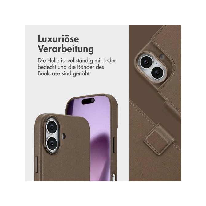 Accezz Leather Bookcase 2-in-1 met MagSafe Apple iPhone 17 - Coffee Brown