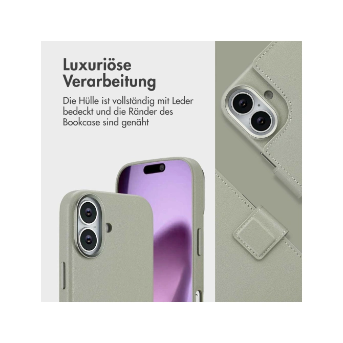 Accezz Leather Bookcase 2-in-1 met MagSafe Apple iPhone 17 - Light Grey