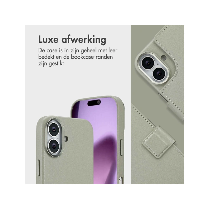 Accezz Leather Bookcase 2-in-1 met MagSafe Apple iPhone 17 - Light Grey