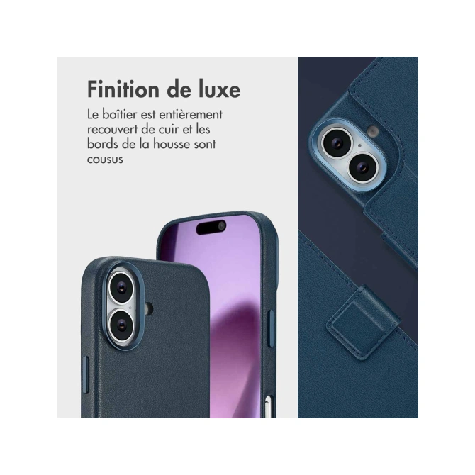 Accezz Leather Bookcase 2-in-1 met MagSafe Apple iPhone 17 - Nightfall Blue
