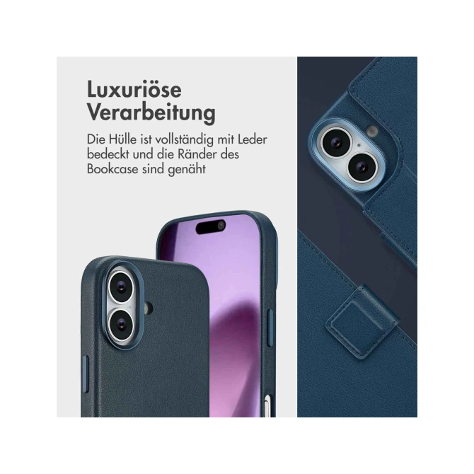 Accezz Leather Bookcase 2-in-1 met MagSafe Apple iPhone 17 - Nightfall Blue