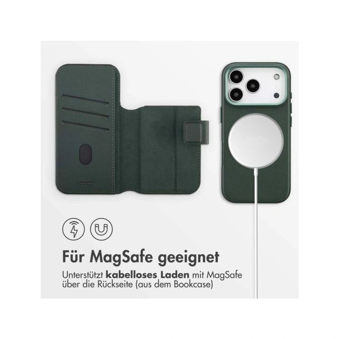 Accezz Leather Bookcase 2-in-1 met MagSafe Apple iPhone 17 Pro - Cedar Green