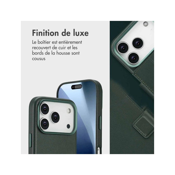 Accezz Leather Bookcase 2-in-1 met MagSafe Apple iPhone 17 Pro - Cedar Green