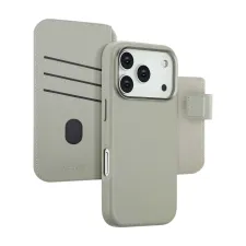 Accezz Leather Bookcase 2-in-1 met MagSafe Apple iPhone 17 Pro - Light Grey Accezz Leather Bookcase 2-in-1 met MagSafe Apple iPhone 17 Pro - Light Grey