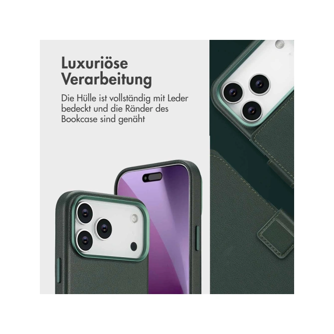 Accezz Leather Bookcase 2-in-1 met MagSafe Apple iPhone 17 Pro Max - Cedar Green