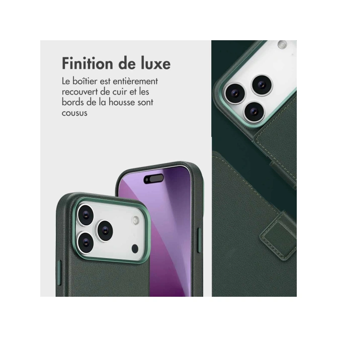 Accezz Leather Bookcase 2-in-1 met MagSafe Apple iPhone 17 Pro Max - Cedar Green