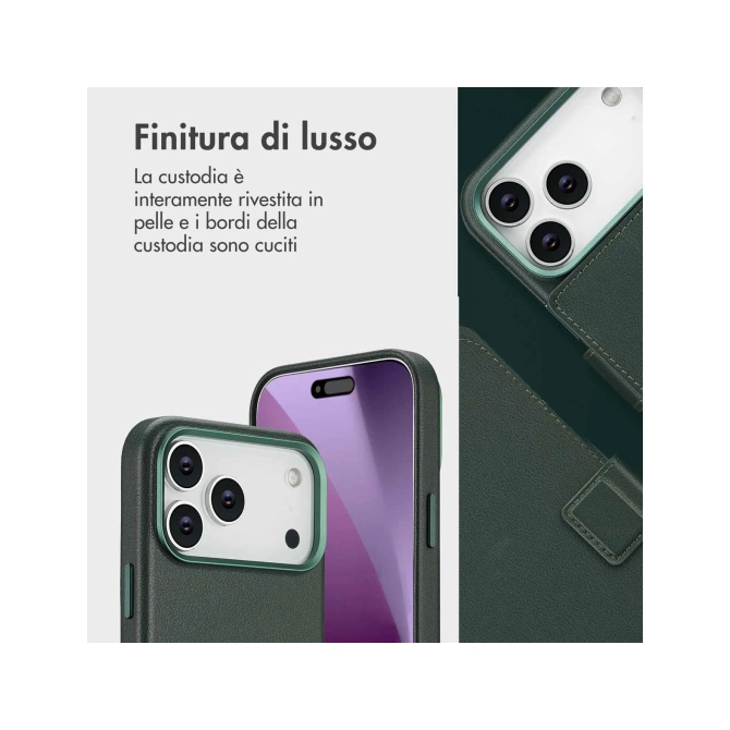 Accezz Leather Bookcase 2-in-1 met MagSafe Apple iPhone 17 Pro Max - Cedar Green