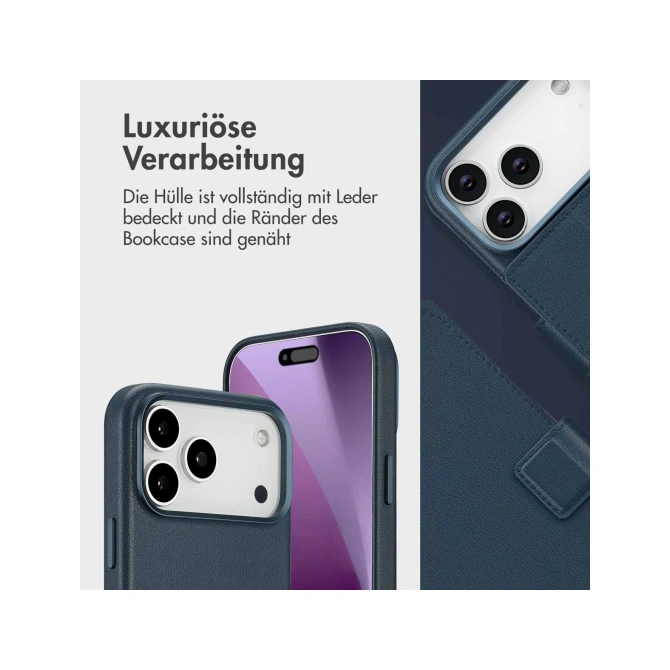 Accezz Leather Bookcase 2-in-1 met MagSafe Apple iPhone 17 Pro Max - Nightfall Blue