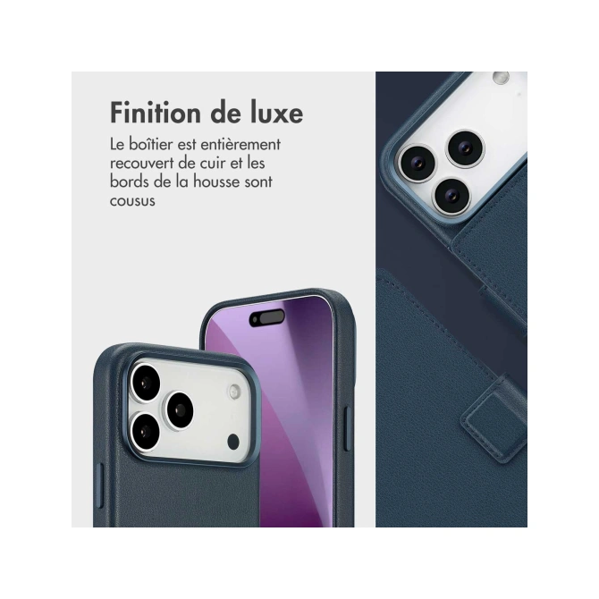Accezz Leather Bookcase 2-in-1 met MagSafe Apple iPhone 17 Pro Max - Nightfall Blue
