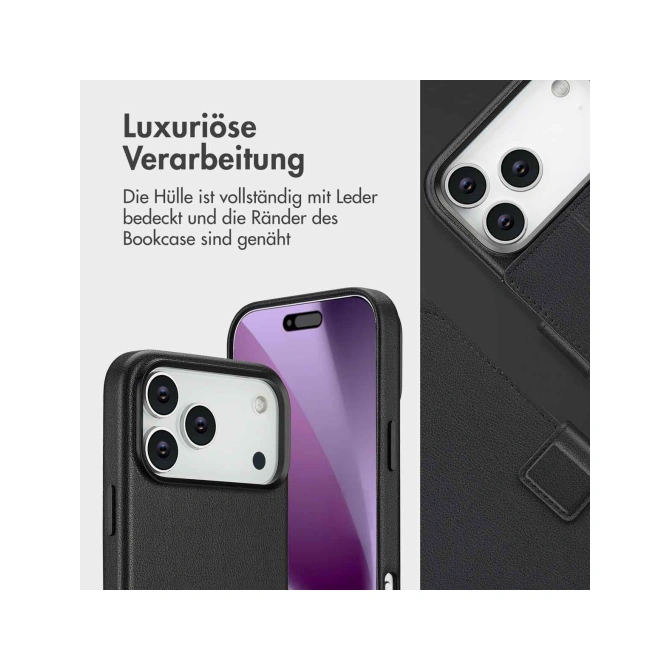Accezz Leather Bookcase 2-in-1 met MagSafe Apple iPhone 17 Pro Max - Onyx Black