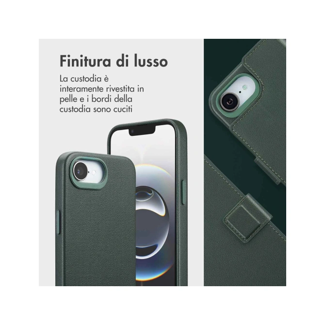 Accezz Leather Bookcase 2-in-1 met MagSafe Apple iPhone 17e / 16e - Cedar Green