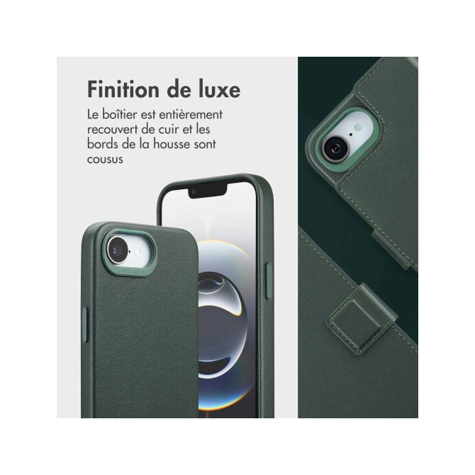 Accezz Leather Bookcase 2-in-1 met MagSafe Apple iPhone 17e / 16e - Cedar Green