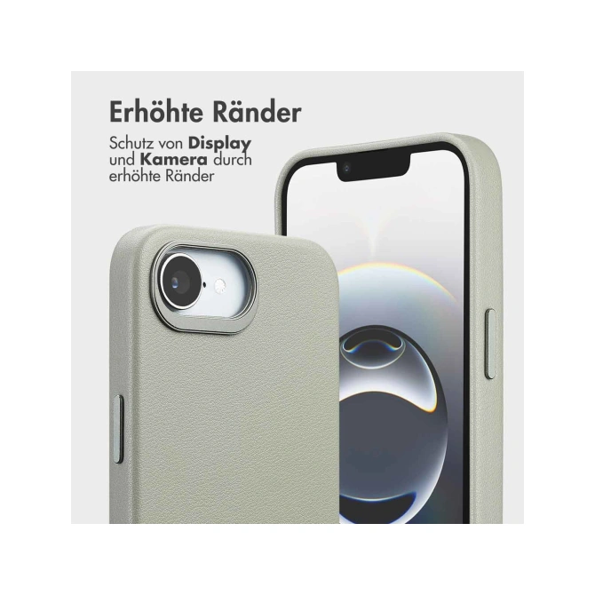 Accezz Leather Bookcase 2-in-1 met MagSafe Apple iPhone 17e / 16e - Light Grey