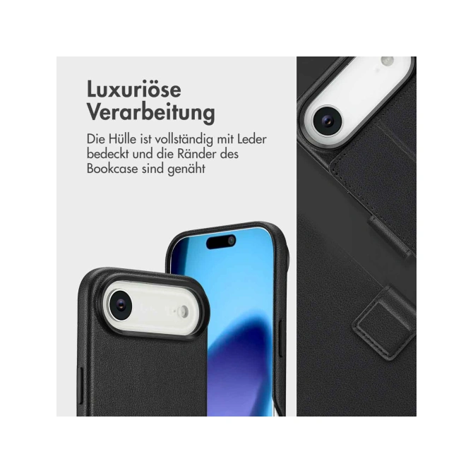 Accezz Leather Bookcase 2-in-1 met MagSafe Apple iPhone Air - Onyx Black