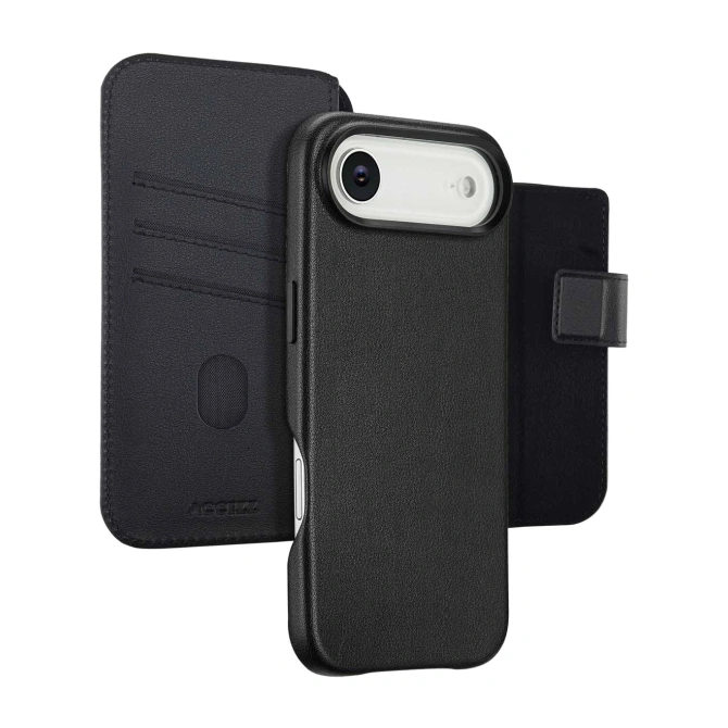 Accezz Leather Bookcase 2-in-1 met MagSafe Apple iPhone Air - Onyx Black