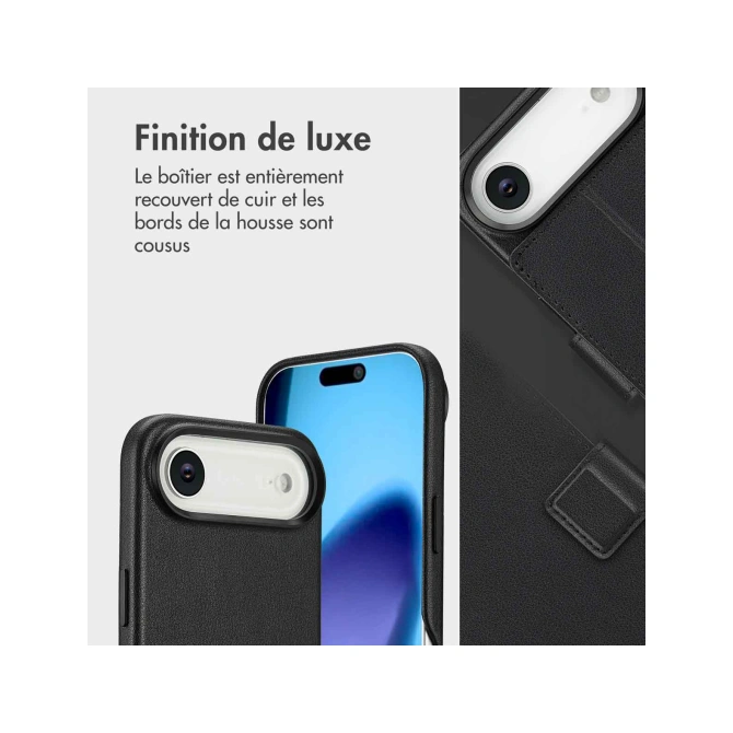 Accezz Leather Bookcase 2-in-1 met MagSafe Apple iPhone Air - Onyx Black