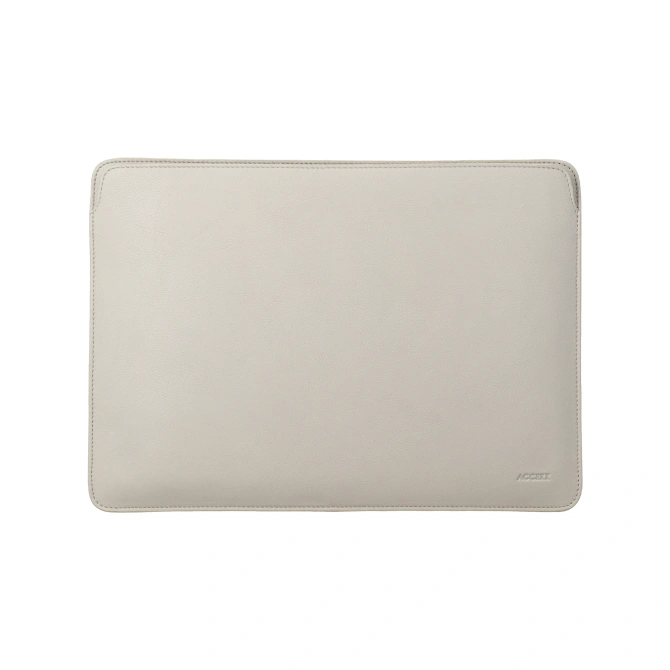 Accezz Leather Laptop hoes Apple MacBook 15 inch - Laptopsleeve - Beige