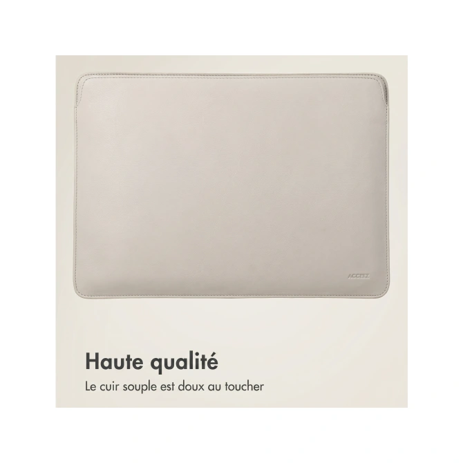 Accezz Leather Laptop hoes Apple MacBook 15 inch - Laptopsleeve - Beige