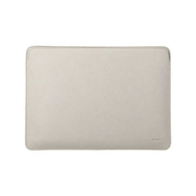Accezz Leather Laptop hoes Apple MacBook 16 inch - Laptopsleeve - Beige