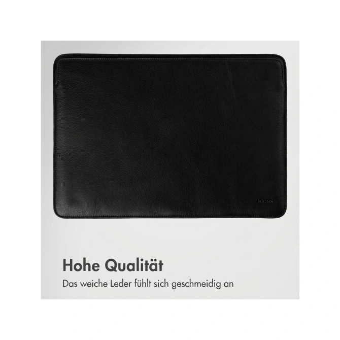 Accezz Leather Laptop hoes Apple MacBook 16 inch - Laptopsleeve - Zwart
