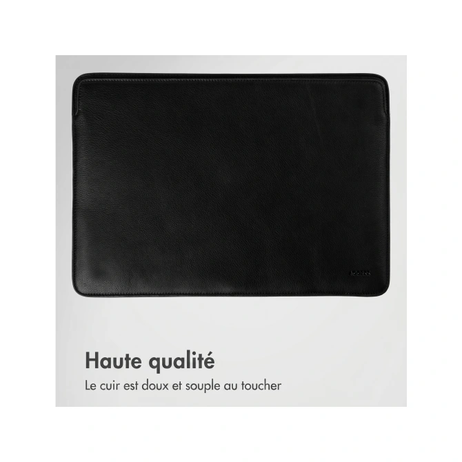 Accezz Leather Laptop hoes Apple MacBook 16 inch - Laptopsleeve - Zwart