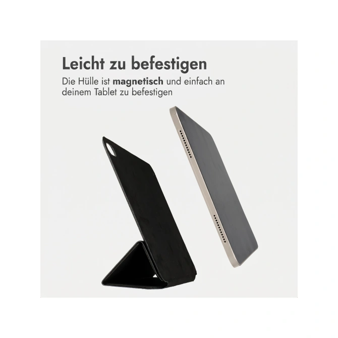 Accezz Leather Trifold Bookcase Apple iPad 11 (2025) 11 inch A16 / iPad 10 (2022) 10.9 inch - Zwart
