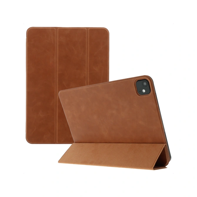 Accezz Leather Trifold Bookcase Apple iPad Pro 11 (2025) M5 / (2024) M4 - Cognac