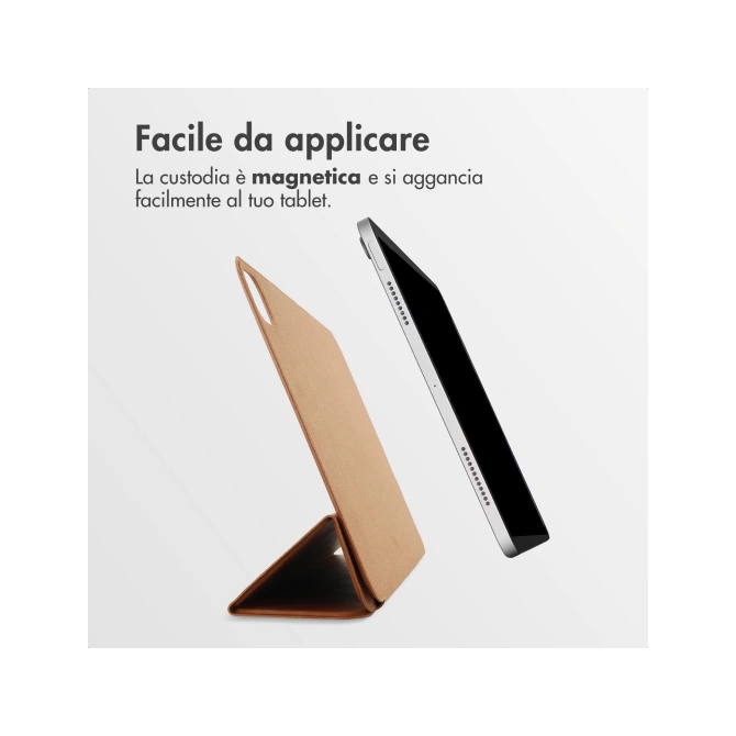 Accezz Leather Trifold Bookcase Apple iPad Pro 11 (2025) M5 / (2024) M4 - Cognac