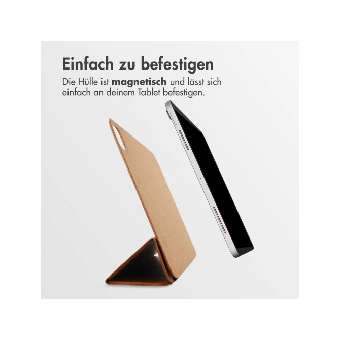 Accezz Leather Trifold Bookcase Apple iPad Pro 11 (2025) M5 / (2024) M4 - Cognac