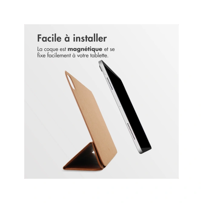 Accezz Leather Trifold Bookcase Apple iPad Pro 13 (2025) M5 / (2024) M4 - Cognac