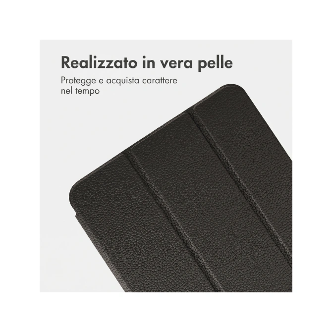 Accezz Leather Trifold Bookcase Apple iPad Pro 13 (2025) M5 / (2024) M4 - Zwart