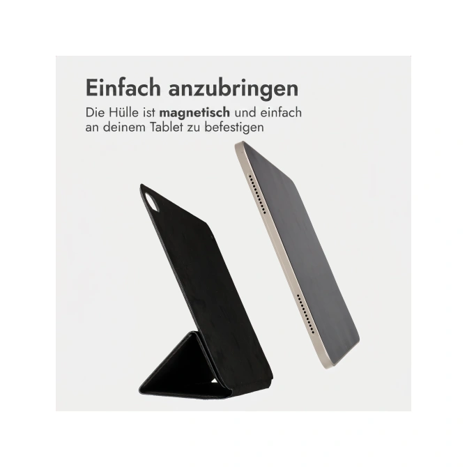 Accezz Leather Trifold Bookcase Apple iPad Pro 13 (2025) M5 / (2024) M4 - Zwart