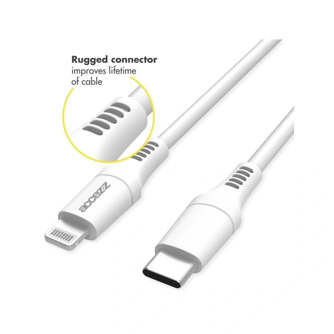 Accezz Lightning naar USB-C kabel - MFi certificering - 1 meter - Wit