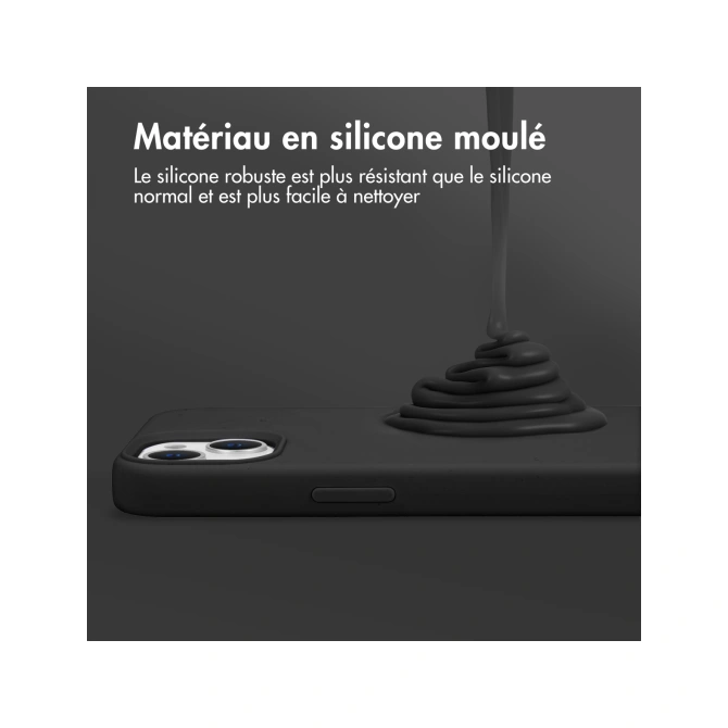 Accezz Liquid Silicone Backcover Apple iPhone 12 (Pro) - Zwart