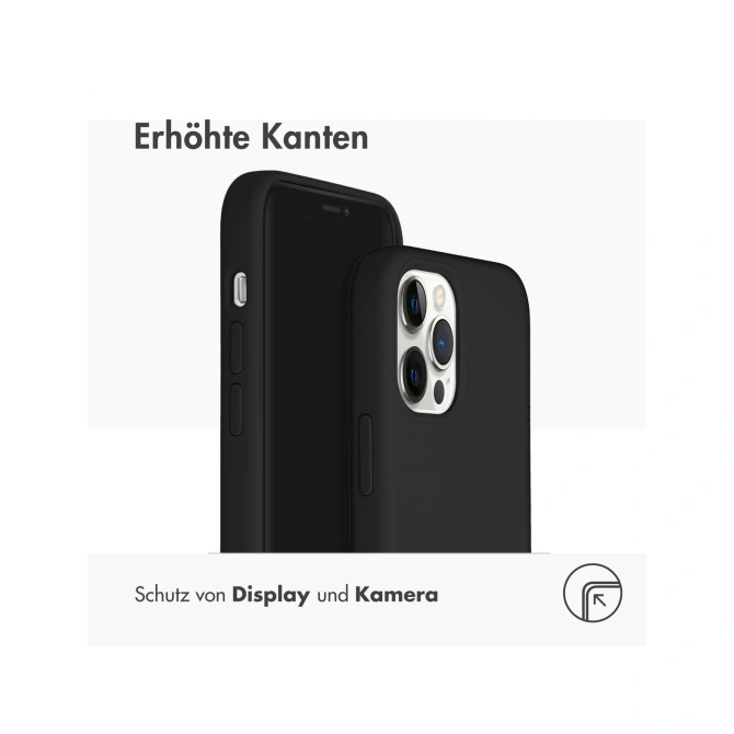 Accezz Liquid Silicone Backcover Apple iPhone 12 (Pro) - Zwart