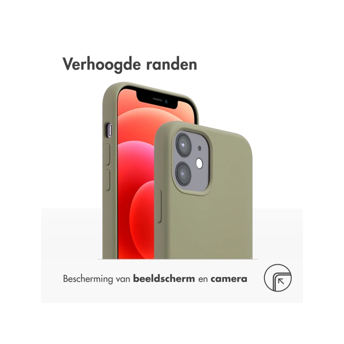Accezz Liquid Silicone Backcover met MagSafe Apple iPhone 12 (Pro) - Cooper Green