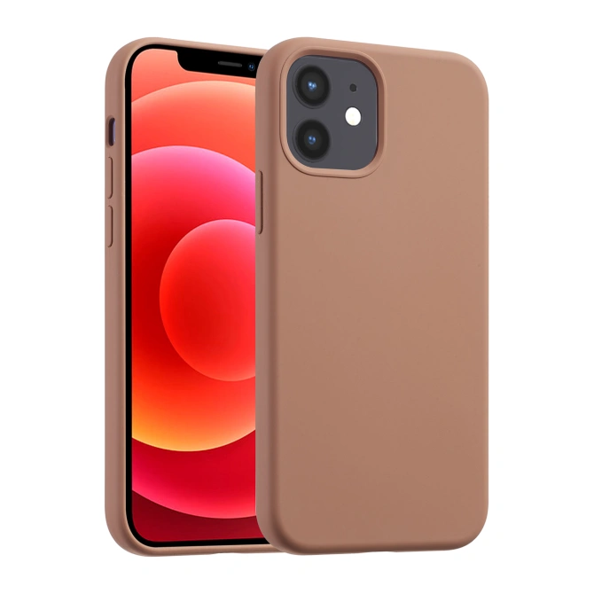 Accezz Liquid Silicone Backcover met MagSafe Apple iPhone 12 (Pro) - Lichtbruin
