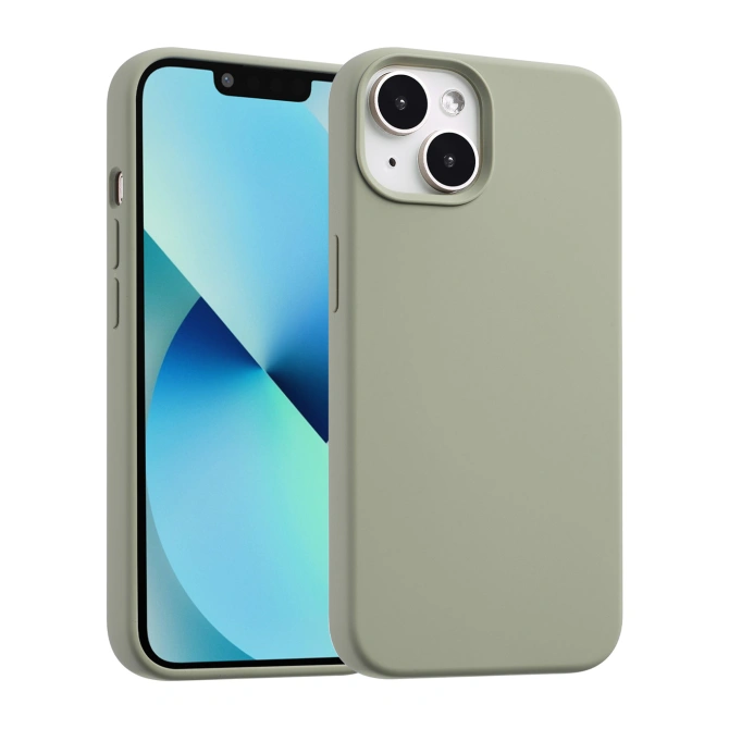 Accezz Liquid Silicone Backcover met MagSafe Apple iPhone 13 Mini - Cooper Green