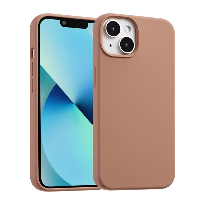 Accezz Liquid Silicone Backcover met MagSafe Apple iPhone 13 Mini - Lichtbruin