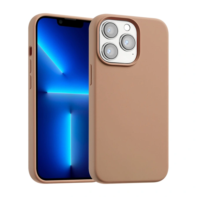 Accezz Liquid Silicone Backcover met MagSafe Apple iPhone 13 Pro Max - Lichtbruin