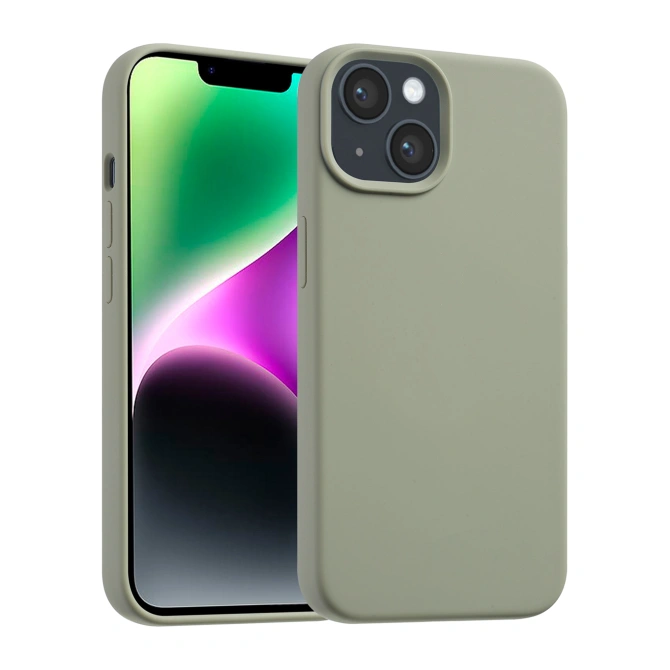 Accezz Liquid Silicone Backcover met MagSafe Apple iPhone 14 / 13 - Cooper Green